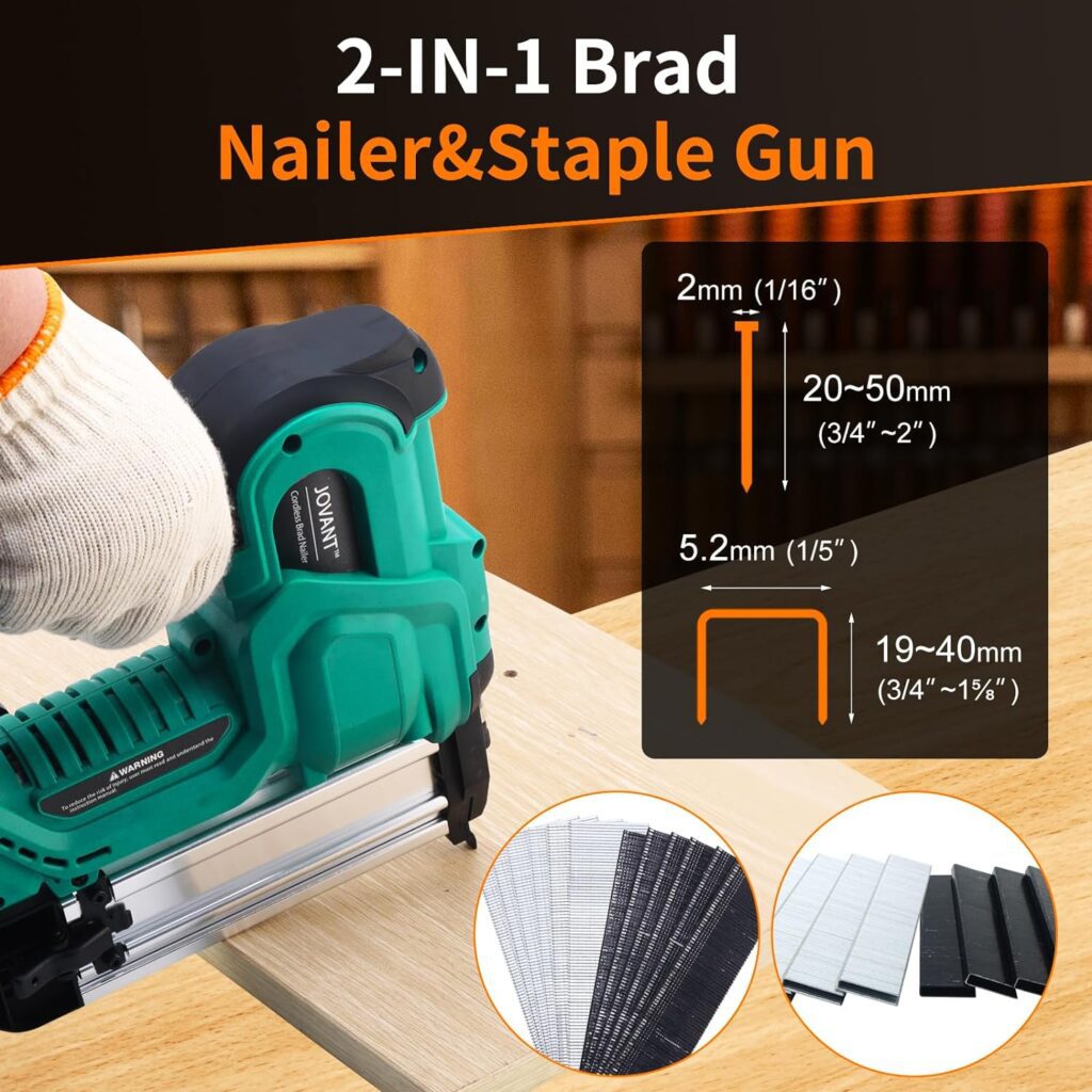 2 in 1 Brad Nailer Cordless for Makita 18V Battery, 18 Gauge Brad Nailer, Battery Nail Gun with Staple Remover, 2240pcs Nails/Staples for Upholstery,Carpentry and Woodworking (Tools Only)