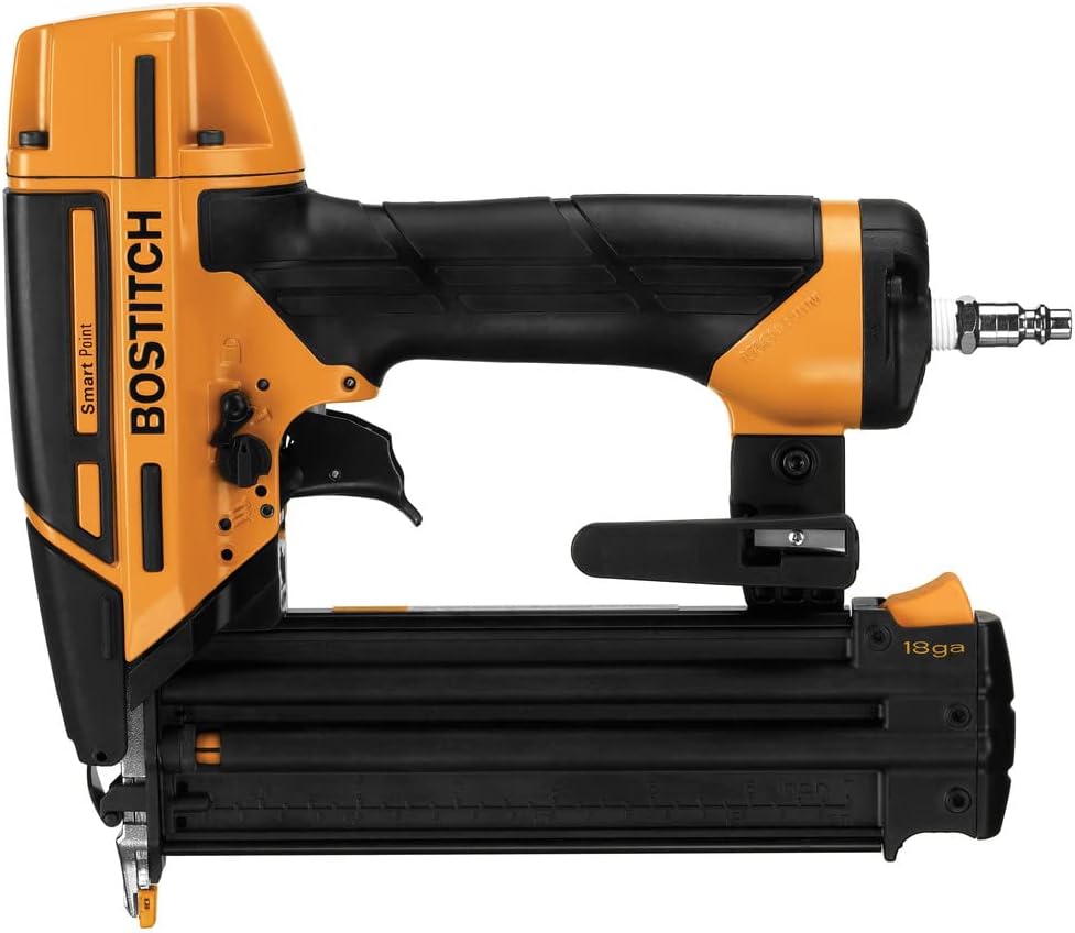 BOSTITCH Brad Nailer Kit, 18GA, Smart Point, Pneumatic (BTFP12233)