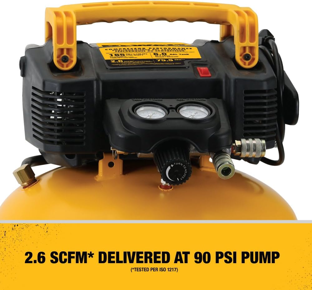 DEWALT Pancake Air Compressor, 6 Gallon, 165 PSI (DWFP55126)